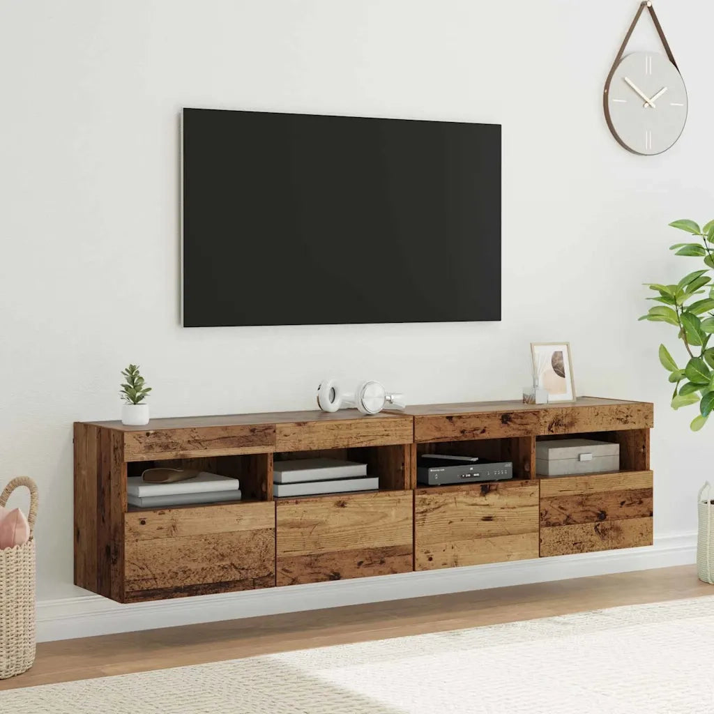 Mobiletti TV da Parete 2 pcs Legno vecchio 80 x 30 x 40 cm 882978