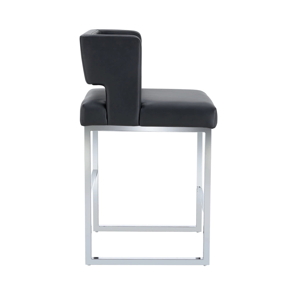 Sgabello da Bar Set 2 Pezzi ¨C MINIMAL ¨C Nero, Gambe in Metallo, Design Moderno