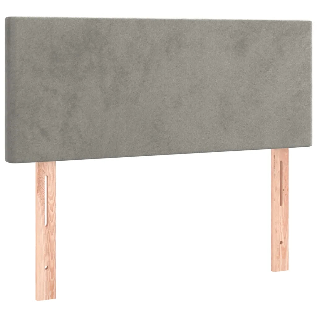 Letto a Molle con Materasso e LED Grigio Chiaro 120x200 cm Velluto