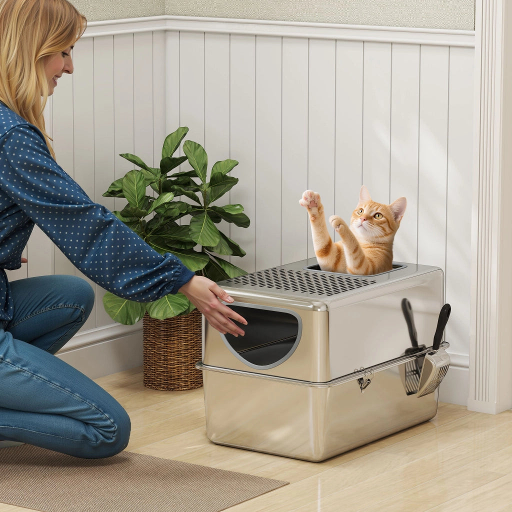 Arenero per Gatti ¨C Minimal ¨C Acciaio Inox XL