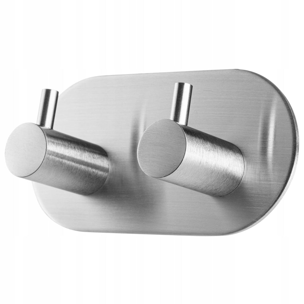 Portasciugamani da bagno KADAX con 2 ganci autoadesivi, argento, resistente
