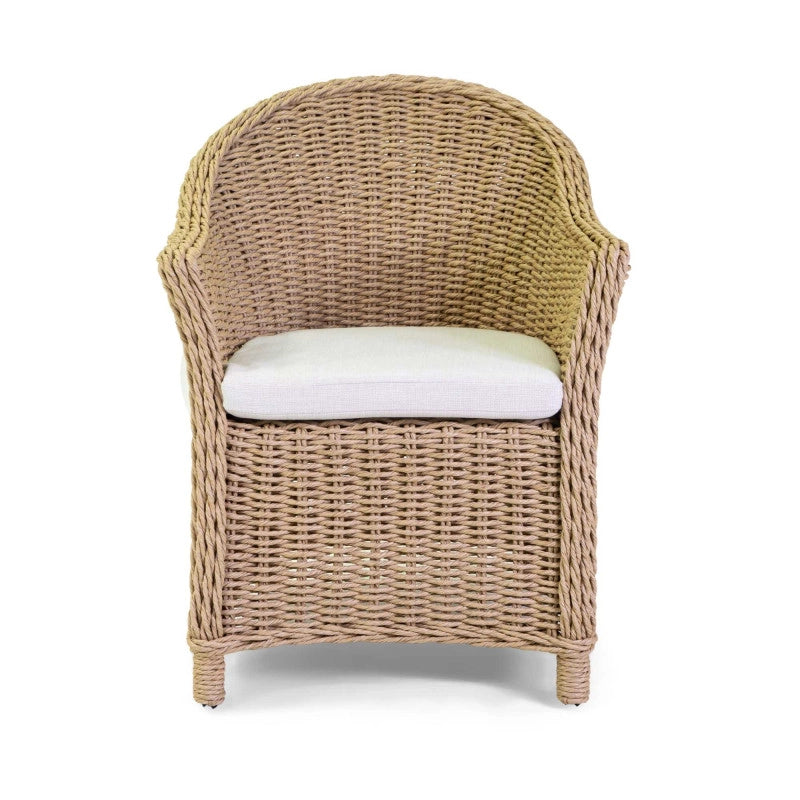 Poltrona polyrattan Oakland naturale con cuscino cm 63x69h82