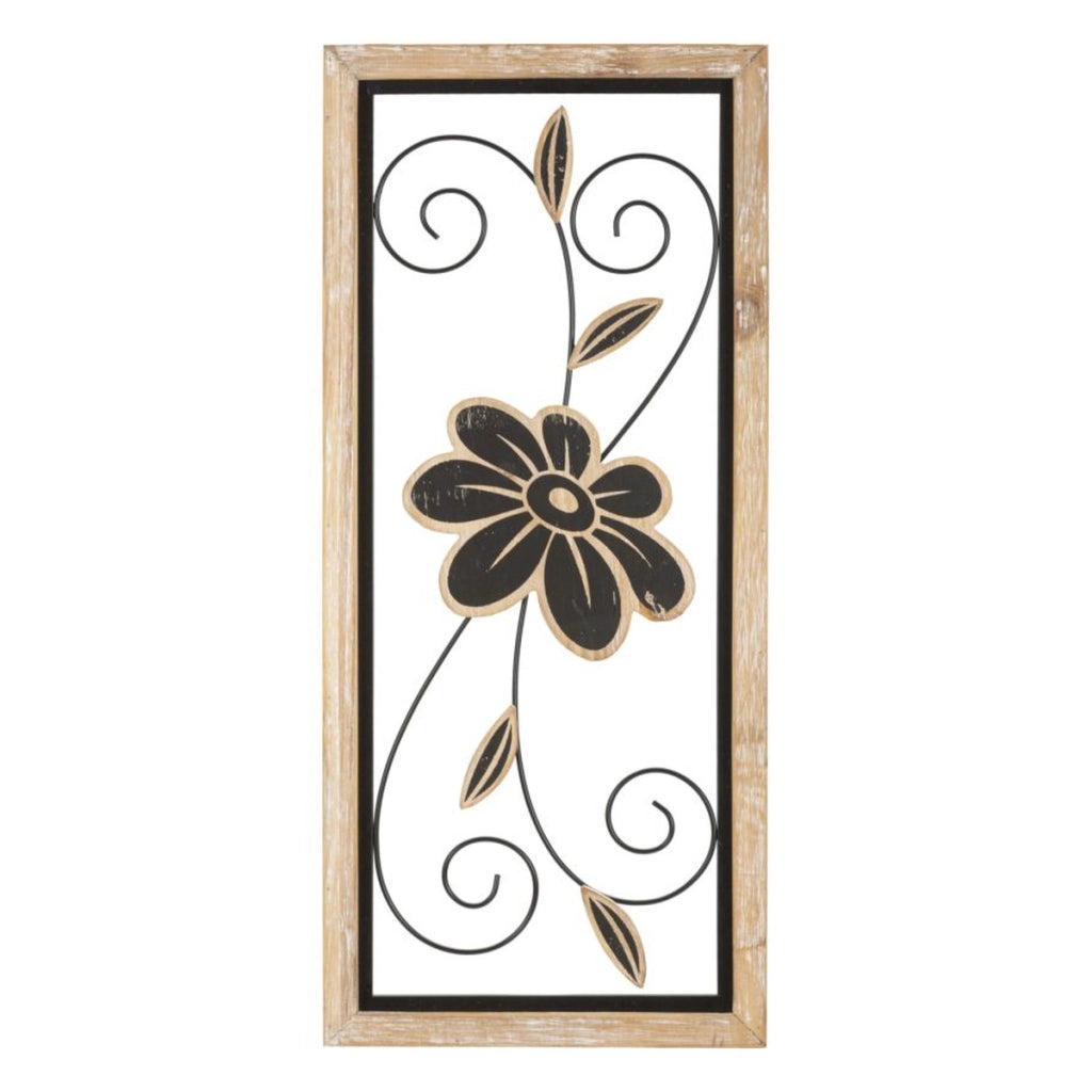 Decorazione in Metallo 3D Fiori 47, Marrone, Metallo, 26x2,5x60 cm