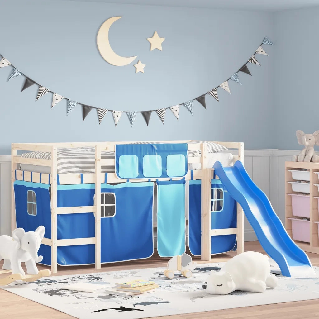 Tende per Letto a Soppalco Blu in Poliestere 835914