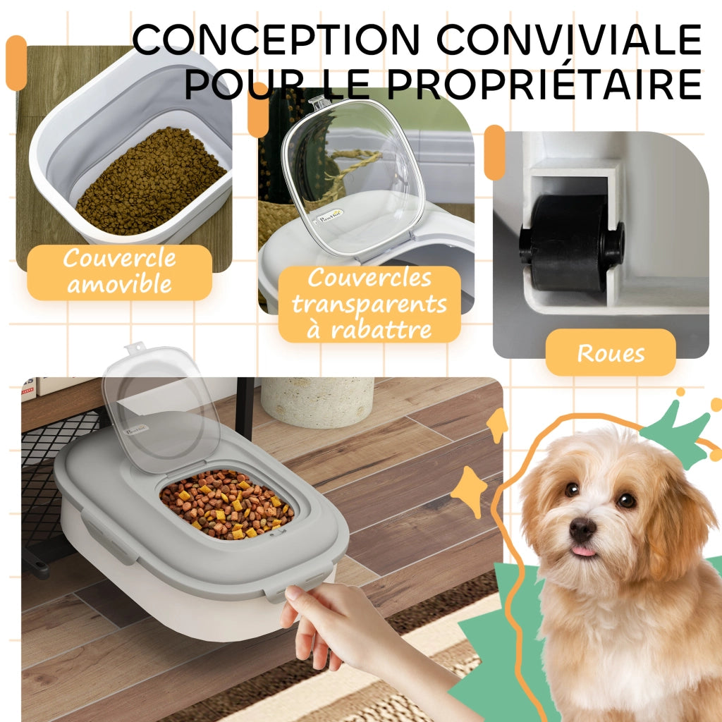 Contenitore per crocchette cane ¨C zephmum ¨C grigio 44x32x37 cm