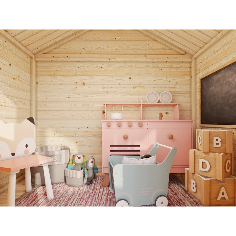 Casetta gioco bambini Toby 180x192 cm su palafitta in legno con pavimento  Esterni da Vivere