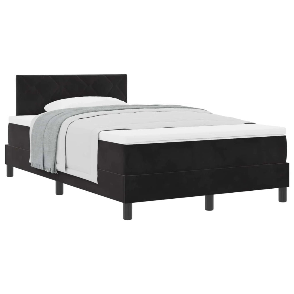 Letto a molle con materasso Nero 120 x 200 cm Velluto 3339232