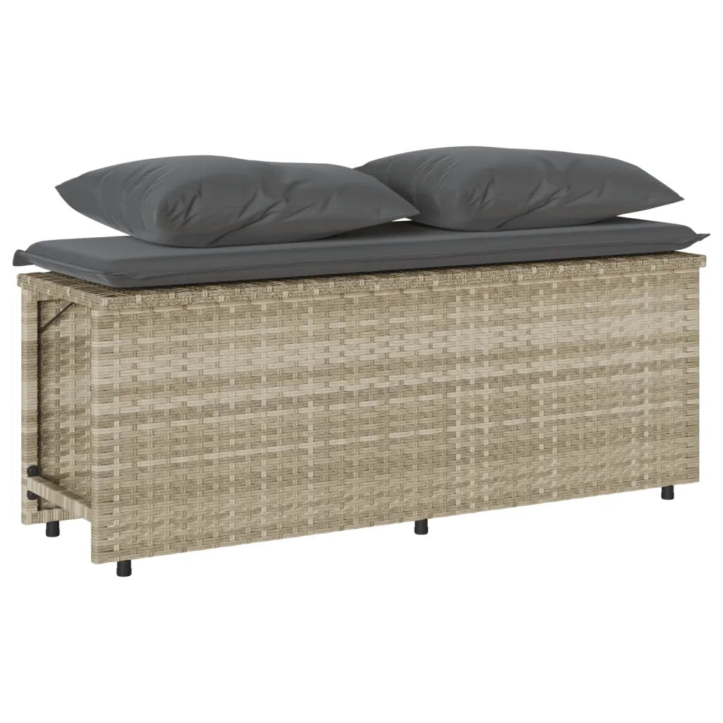 Set Pranzo da Giardino 3pz con Cuscini Grigio Chiaro Polyrattan 4003907