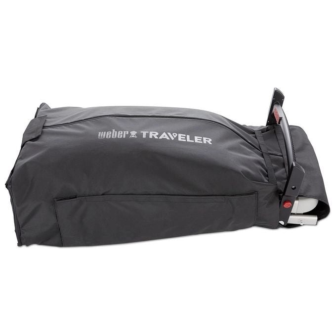 Weber 7030 Traveler Custodia Protettiva per Barbecue Portatile con Vano Portautensili e Tessuto Resistente a Grassi e Sporcizia colore Nero