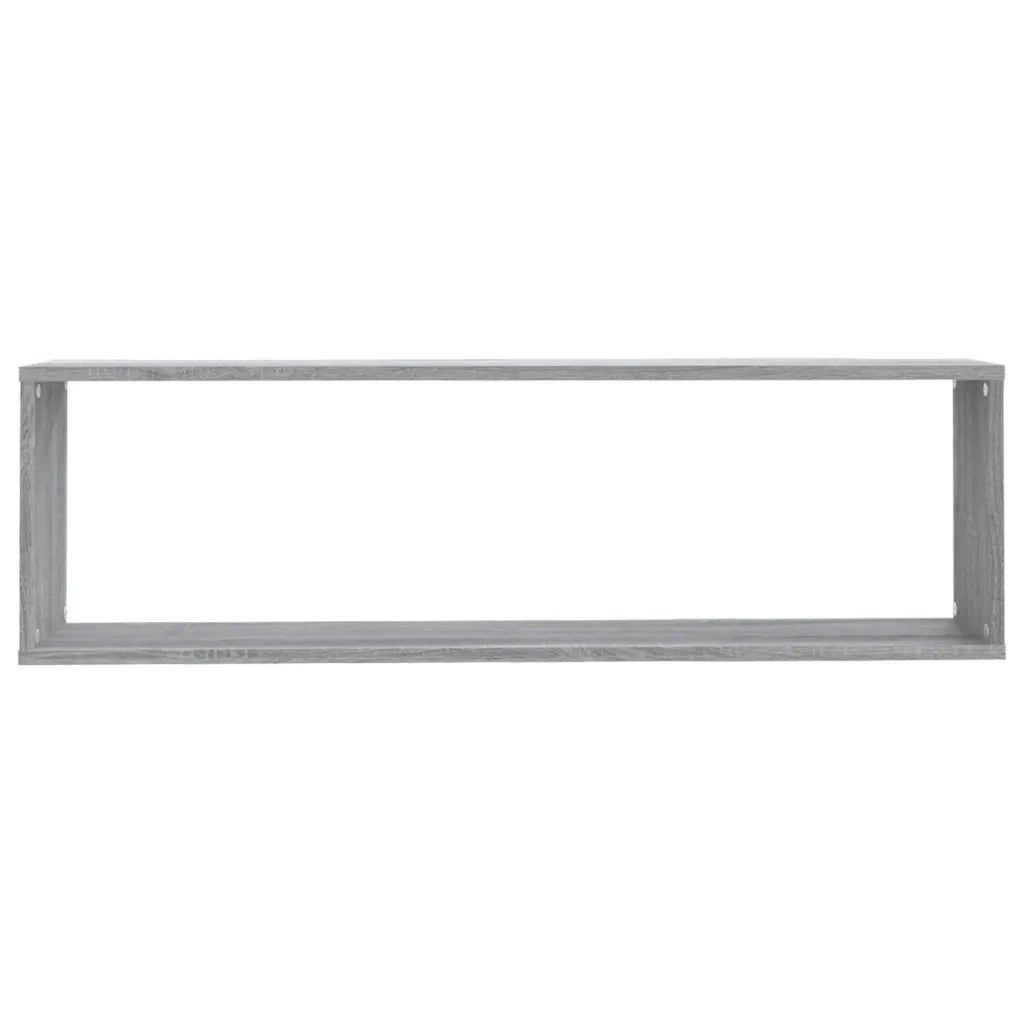 Mensole Cubo Muro 2pz Grigio Sonoma 100x15x30 Legno Multistrato 815909