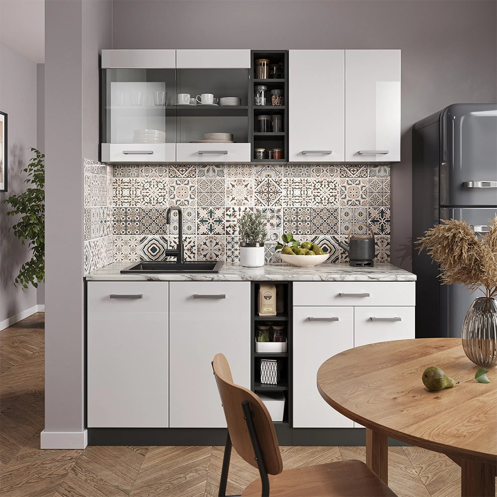 Vicco Scaffale da cucina Antracite 30 cm , PL Rovere