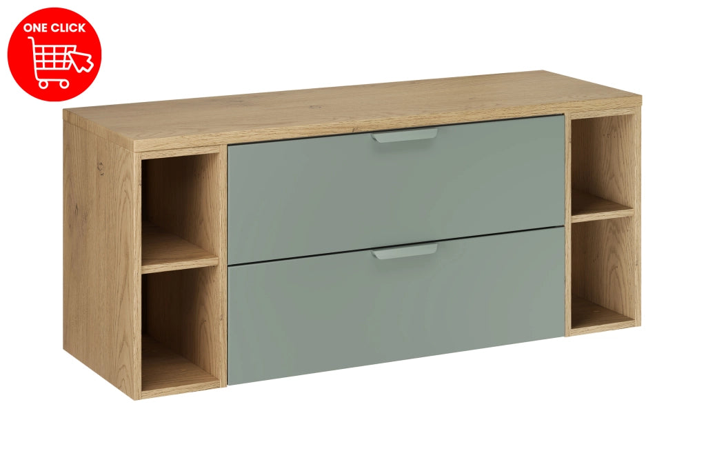 Set mobili bagno 120 cm con piano Aster Green 120 cm