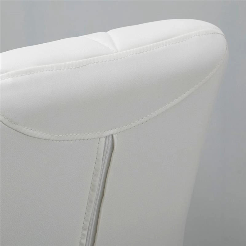 SET 2 SGABELLI GIREVOLI CON ALTEZZA REGOLABILE RIVESTIMENTO BIANCO