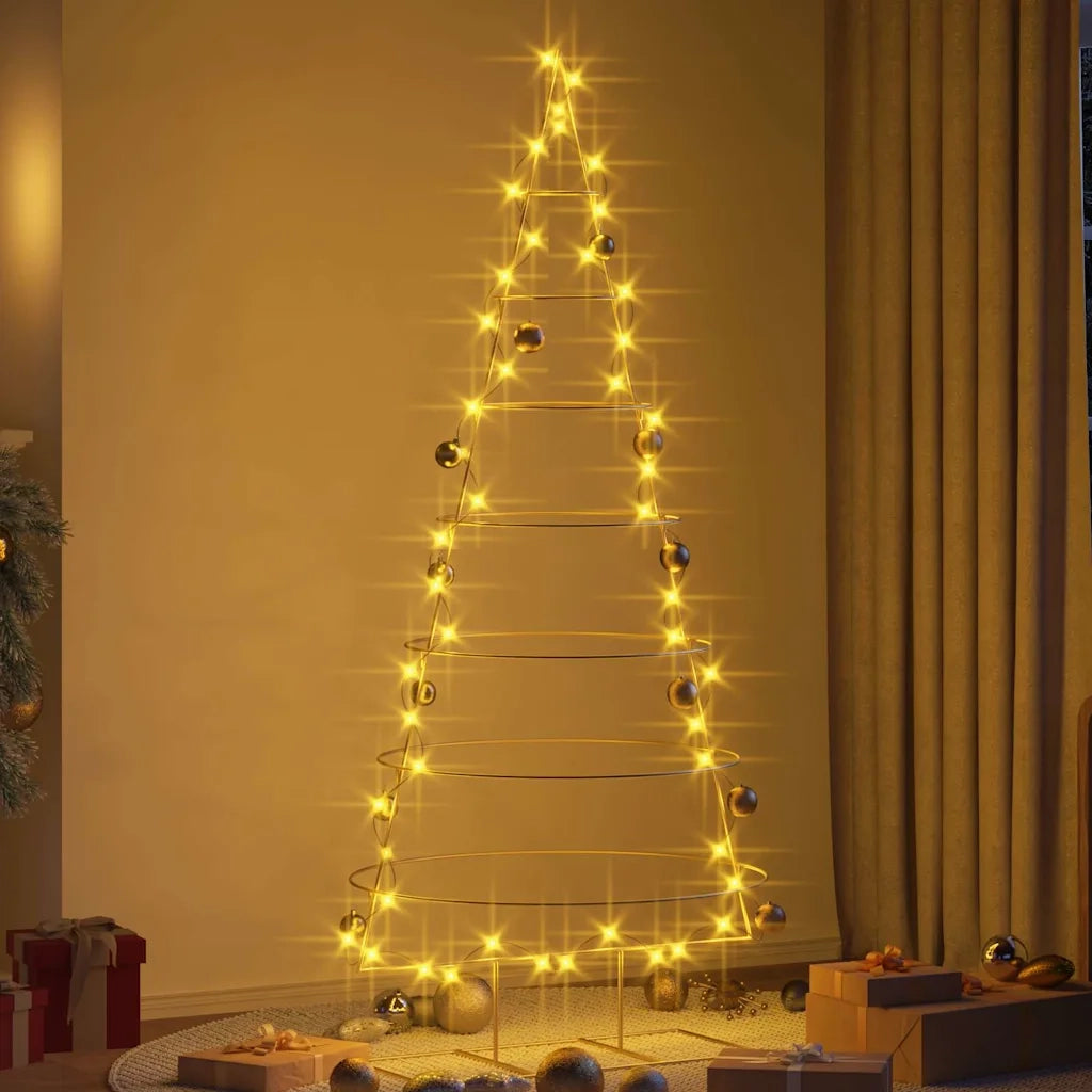 Albero di Natale in metallo con supporto Oro 209 cm 42019156