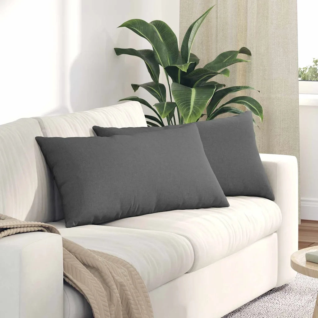 Cuscini da Divano 2 pz | Cuscini per sedie Grigio scuro 80 x 40 cm Tessuto