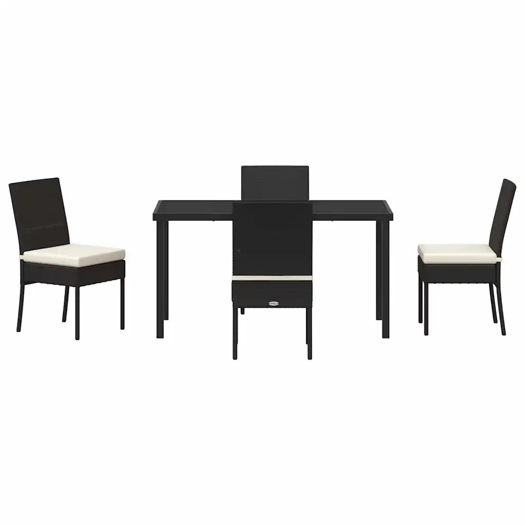 Set da Pranzo per Giardino 5 pcs Nero