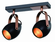Plafoniera Candellux Anica 2xE14 orientabile nero rame