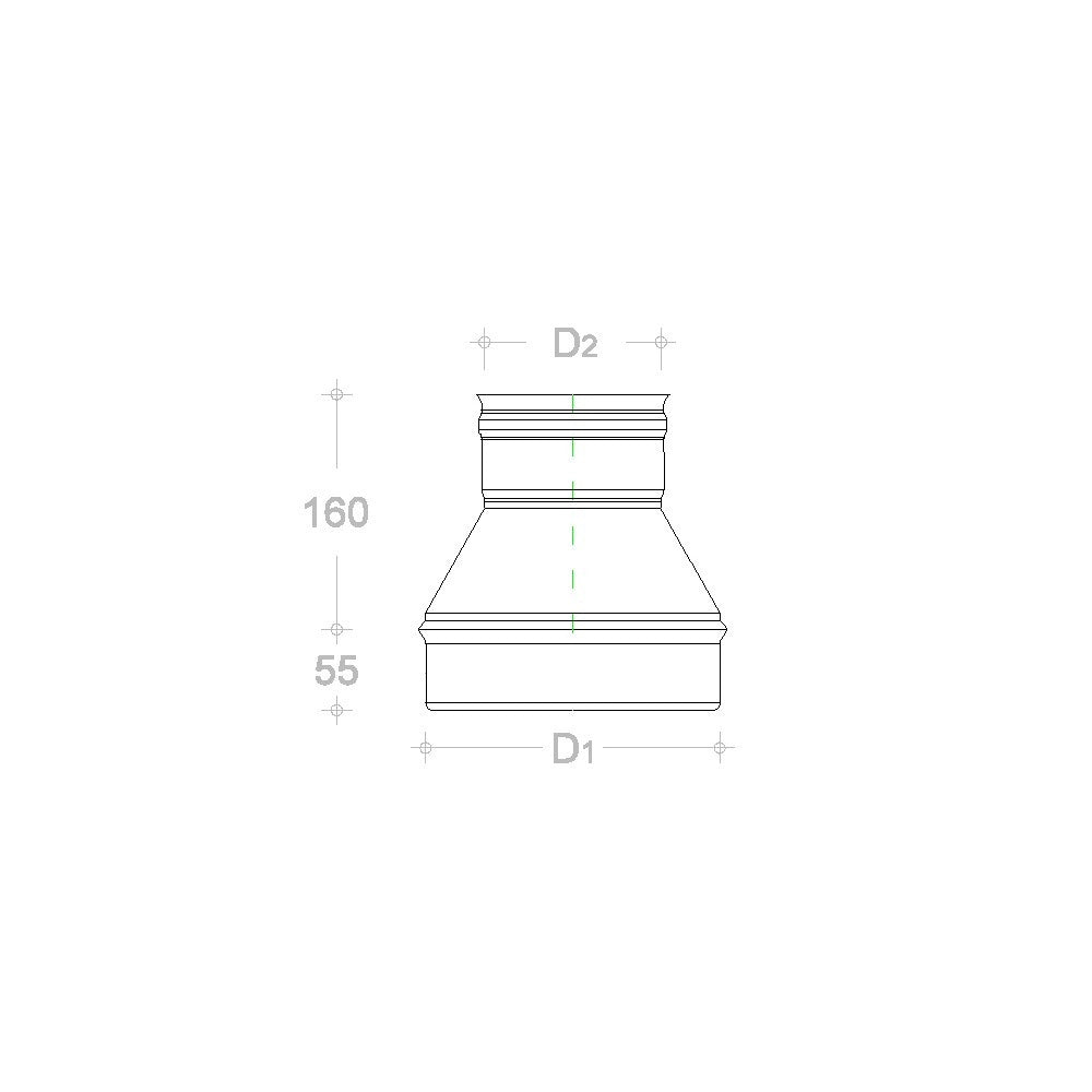 Riduzione in rame da m 200 a f variabile, diametro 140mm
