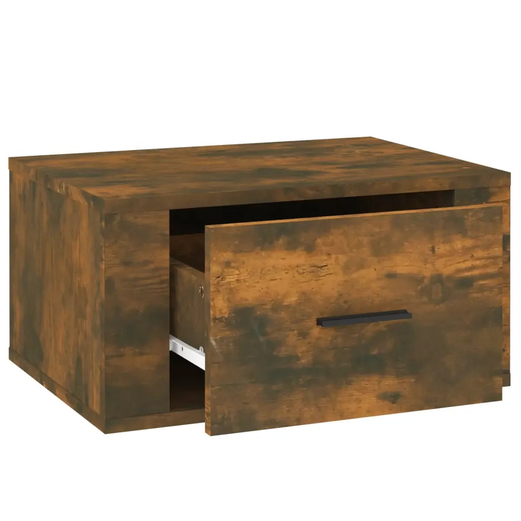 Comodini a Muro 2 pz-Set di 2 Tavolino da notte Rovere Fumo 50x36x25 cm