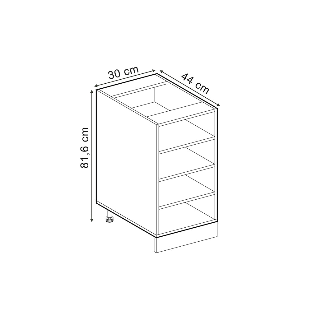 Vicco Scaffale da cucina Antracite 30 cm , PL Rovere