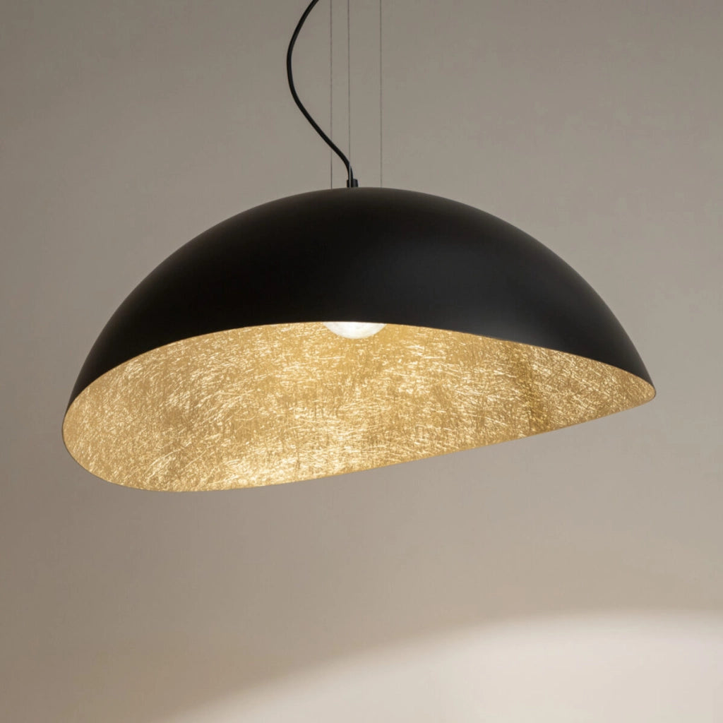 Lampada a sospensione Solaris nero oro 48cm E27 Sigma