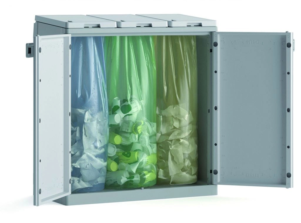 Mobile Pattumiera Differenziata Recyclo Basic 3 scomparti 96 x 89 x 45 cm