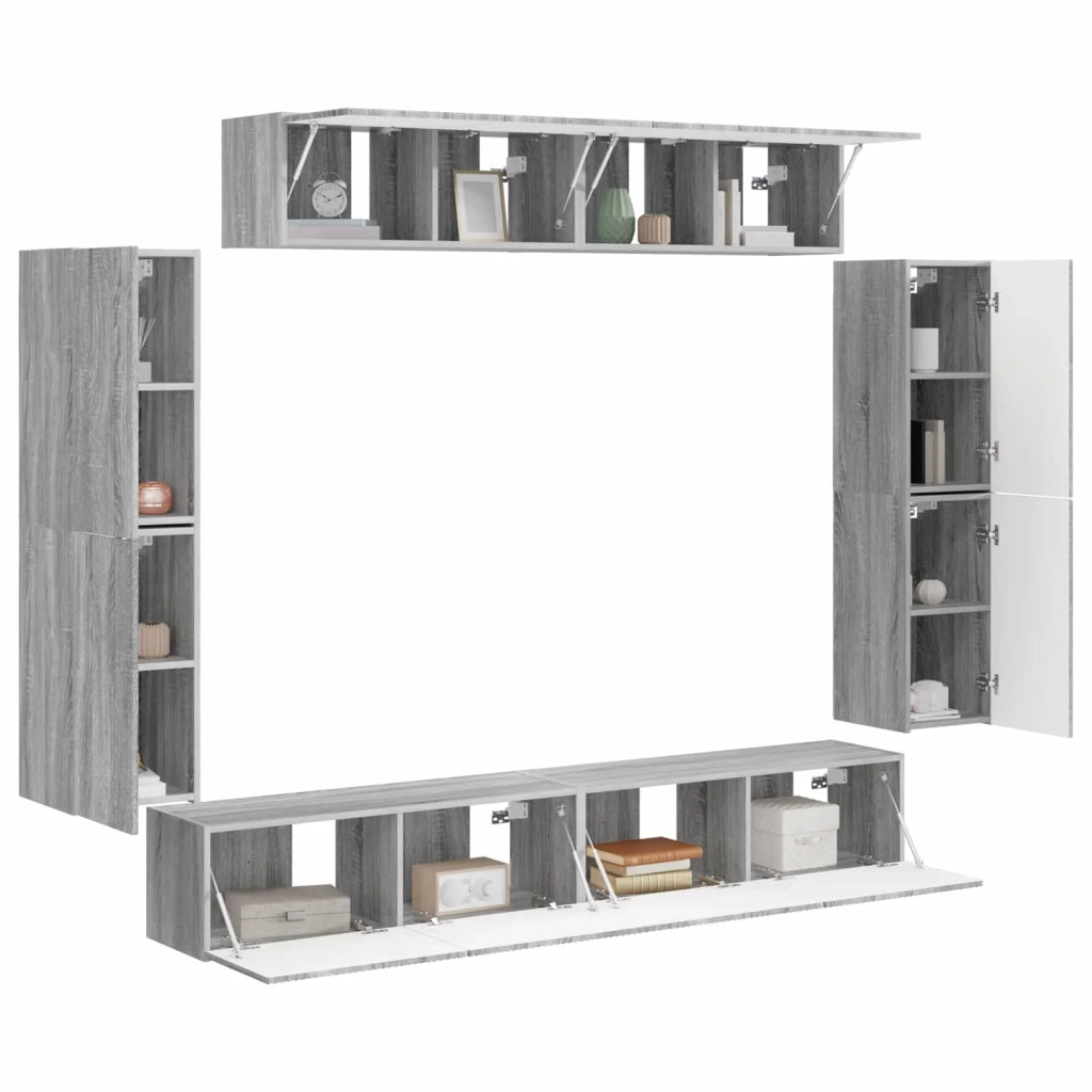 Mobile TV 8 pcs Grigio Sonoma 3409147