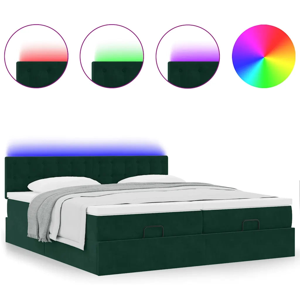 Struttura Letto Pouf con Materassi 200x200 cm Velluto 3312968