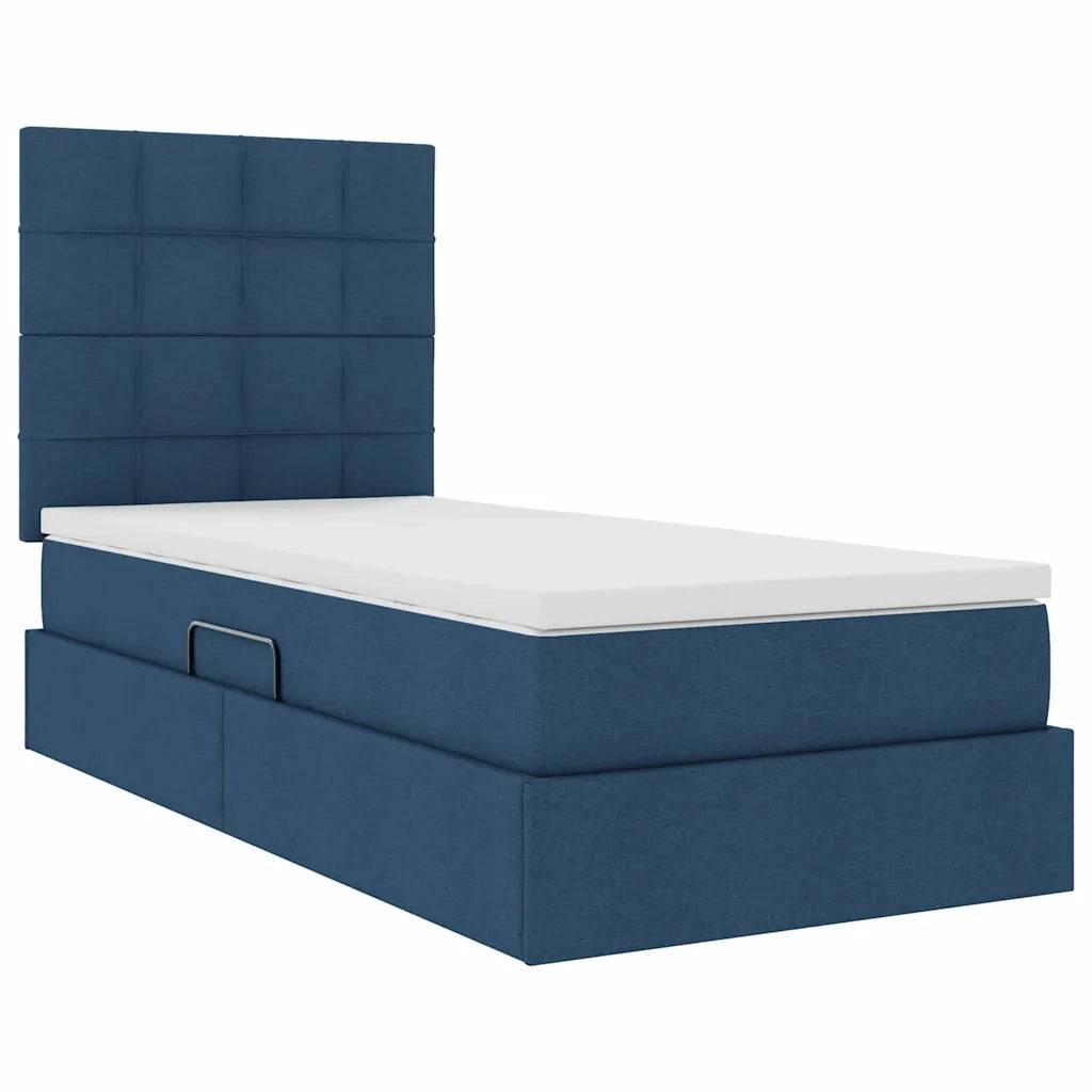 Letto con contenitore e LED con led Blu 90 x 190 cm Poliestere