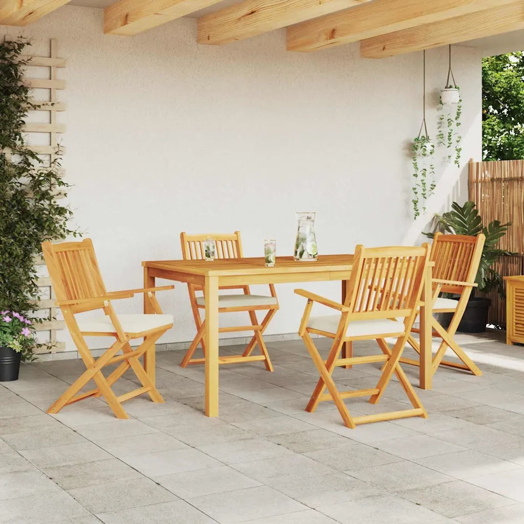Sedia pieghevole con cuscino 4 pcs Bianco 49 x 57.5 x 92cm 3329123