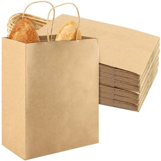 Confezioni regalo 60 pezzi - Borse di carta 21 x 11 x 27 cm - Carta forte - Maniglia robusta - Spessore migliorato - Per regali