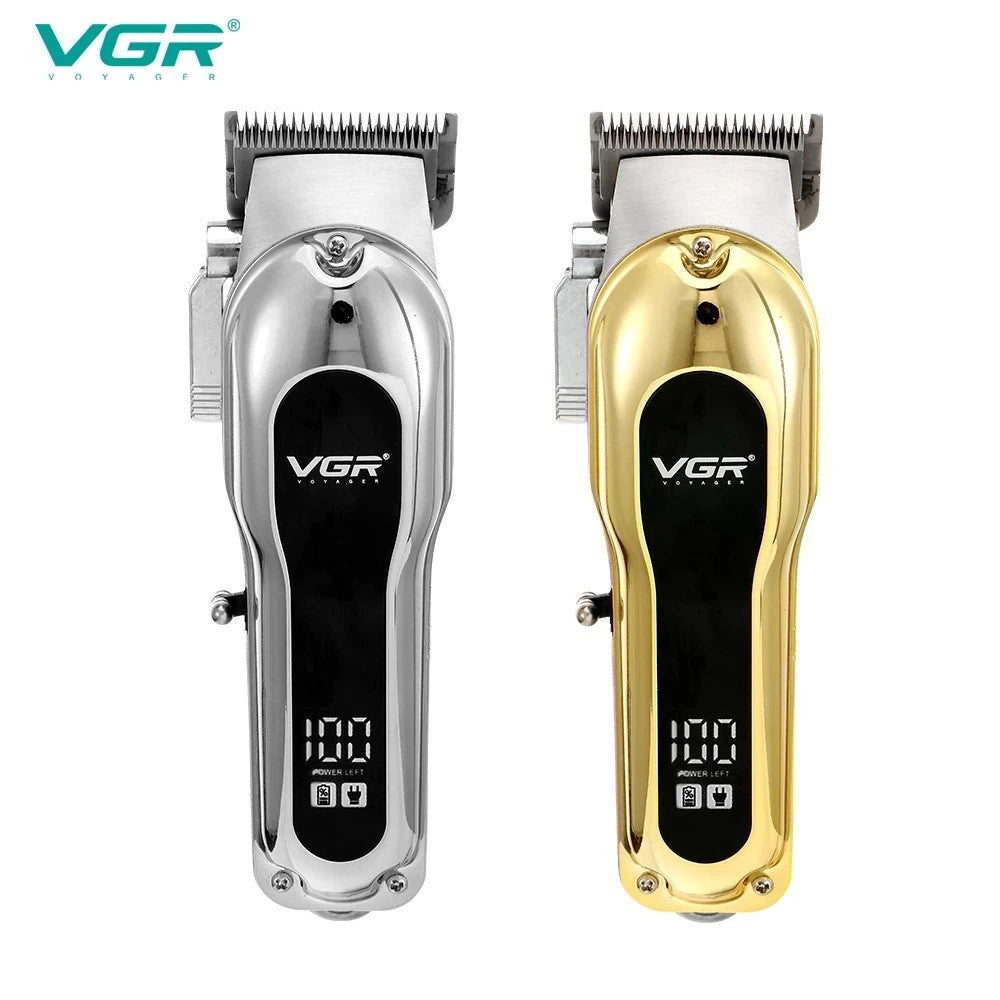 Trade Shop - Tagliacapelli Elettrico Trimmer Barba Regolabile Professionale Vgr V-680 Display -