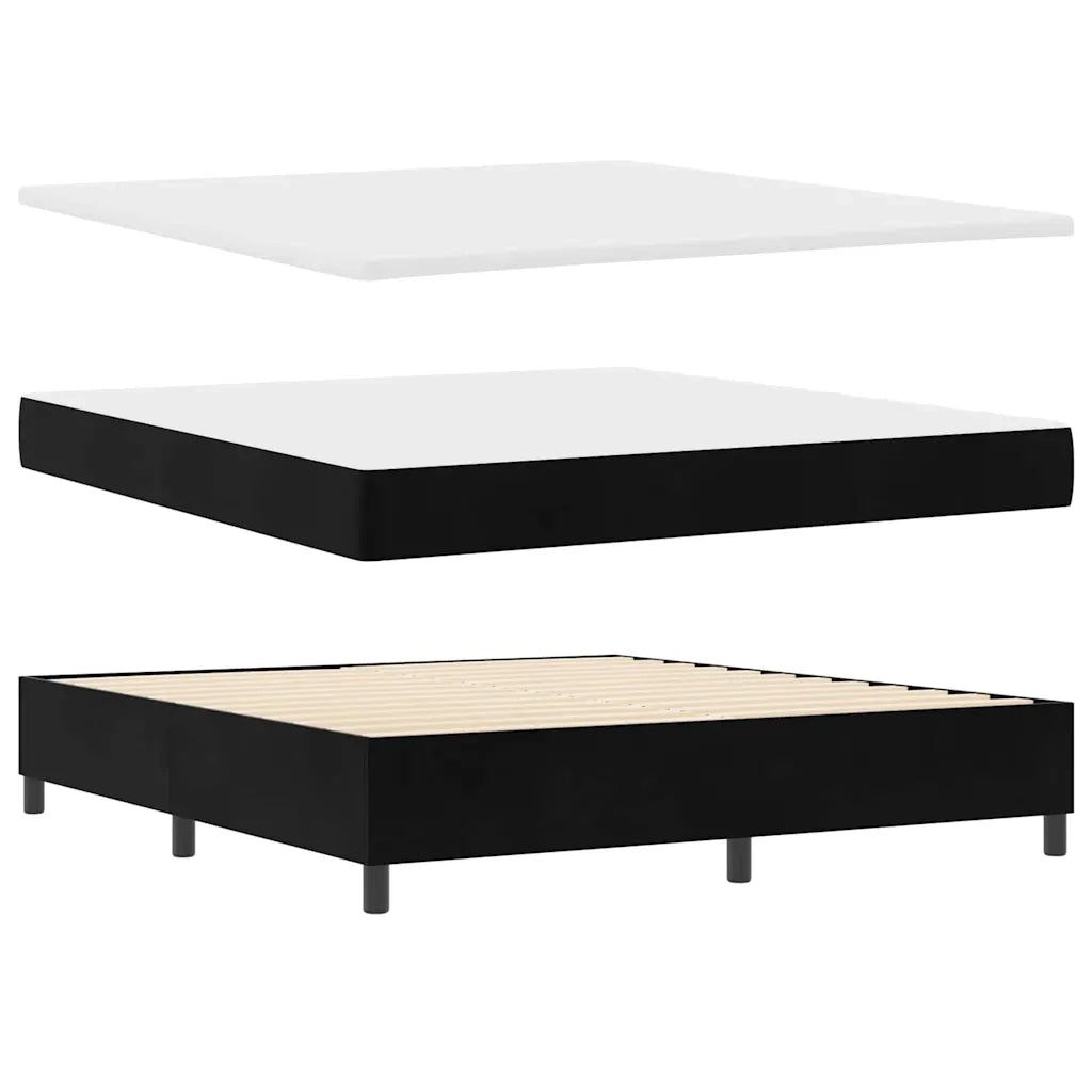 Letto a molle con strisce LED Nero 180 x 200 cm Velluto 3343882