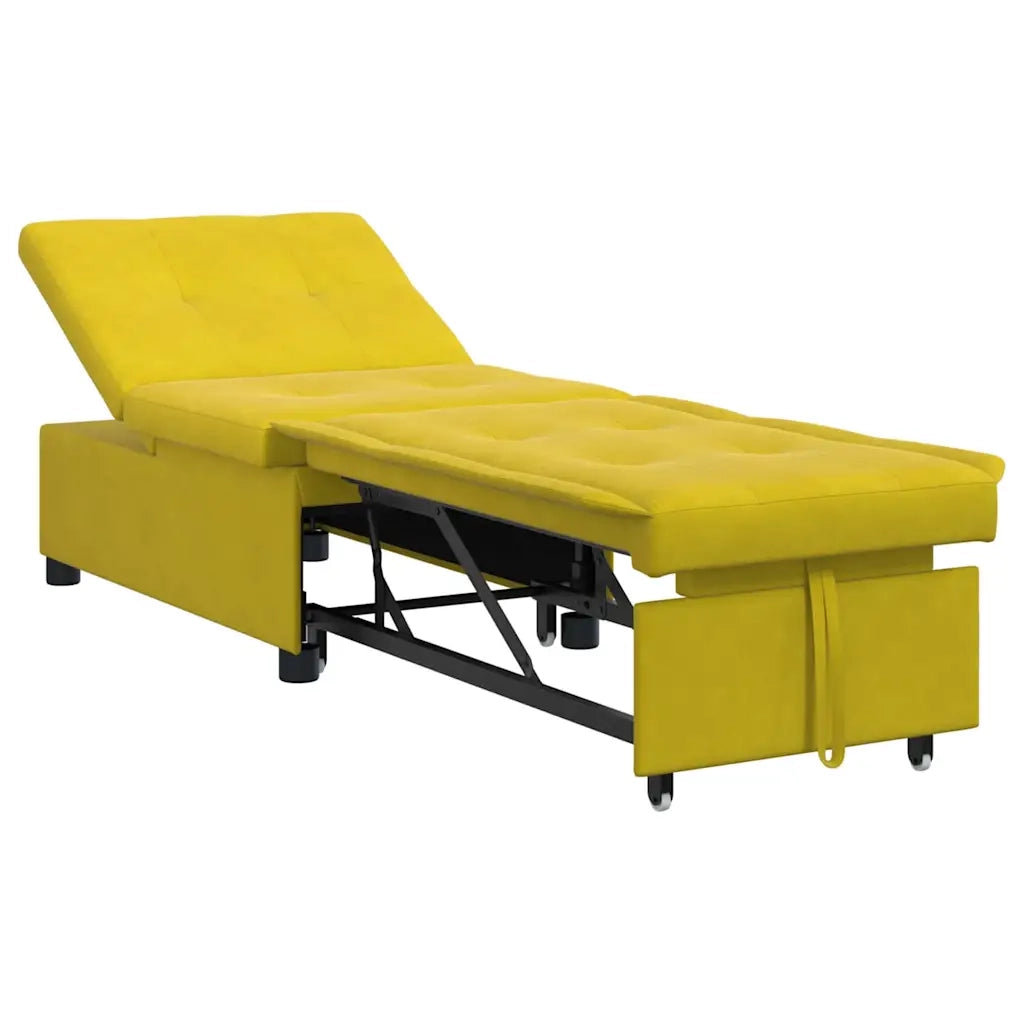 Divano letto Giallo 194 x 67 x 82 cm Velluto 42008601