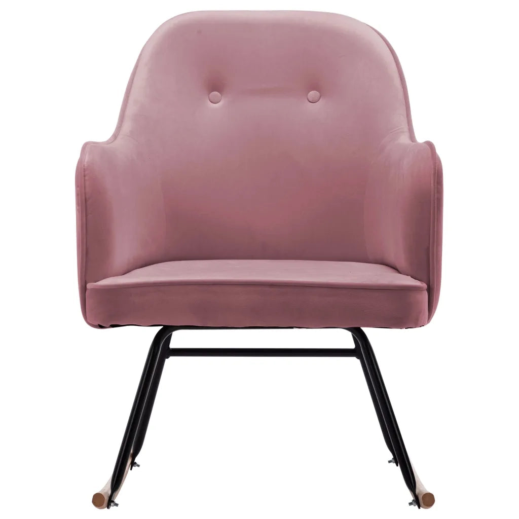 Sedia a Dondolo Rosa in Velluto 289522