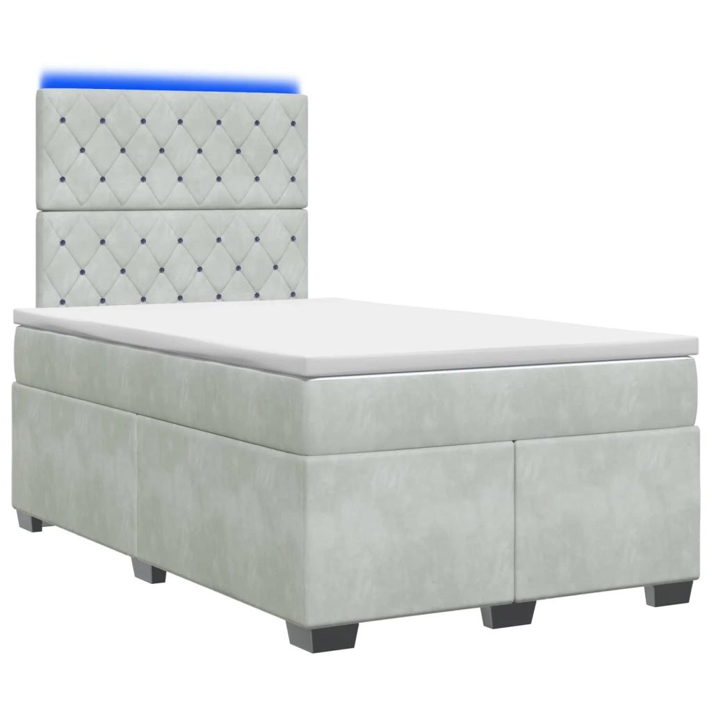 Letto box spring con materasso Grigio Chiaro 120 x 200 cm 3455078