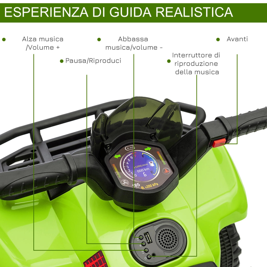 Quad Elettrico per Bambini ¨C Minimal ¨C Verde 66x44x42 cm