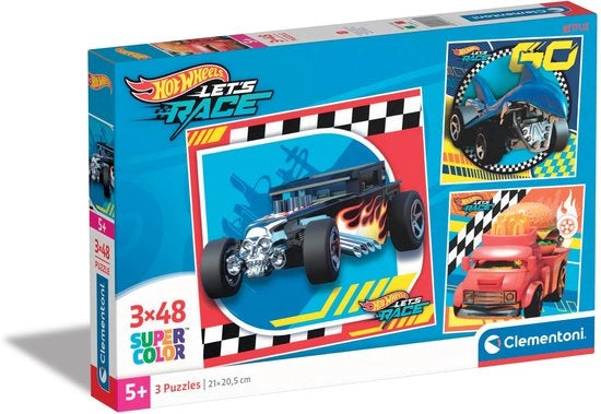 Puzzle Quadrato Hotwheels - 48 Pezzi per Bambini