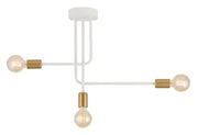Plafoniera loft minimal Gino bianco oro 3xE27 15W Sigma