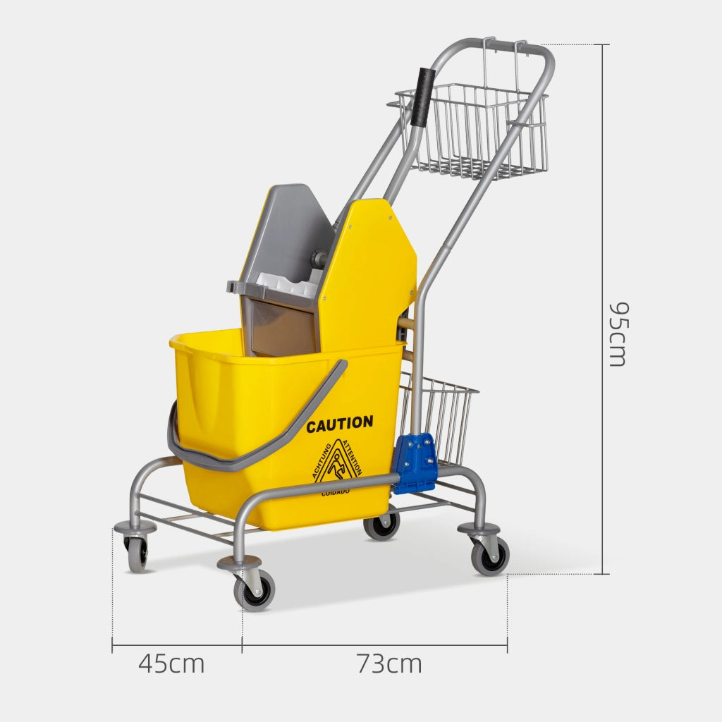 Carrello per pulizia ¨C Minimal ¨C giallo 26L con cestello