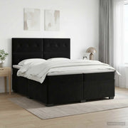 Letto box spring con materasso Nero 200 x 200 cm Velluto 3453712