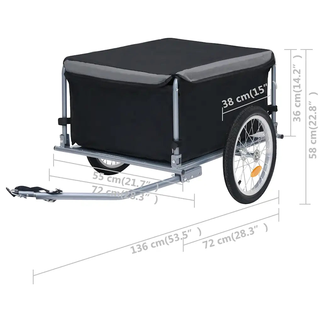 Rimorchio da Bici Nero e Grigio 65 kg CFW8643333