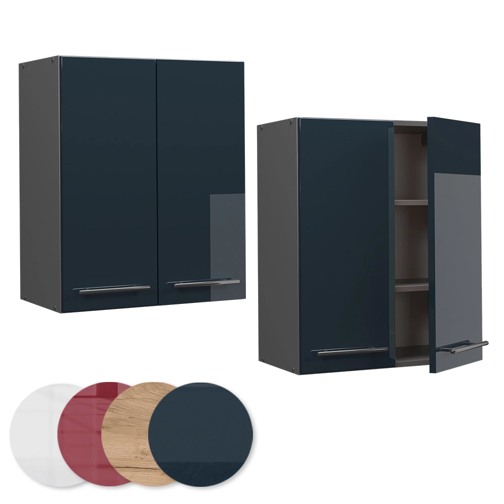 Pensile da cucina Fame-Line Blu scuro lucido/Antracite 60 cm Vicco