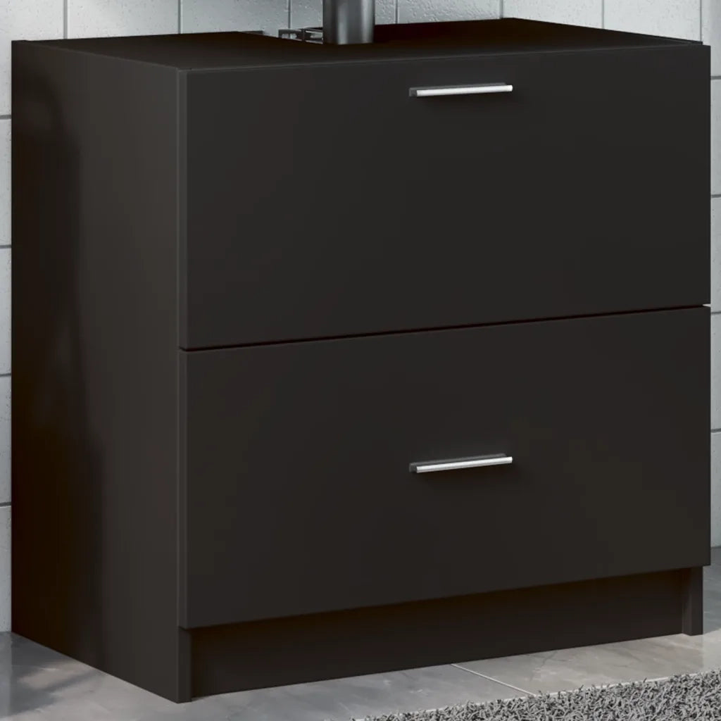 Mobile Lavabo Nero 59x37x59 cm in Truciolare 848109