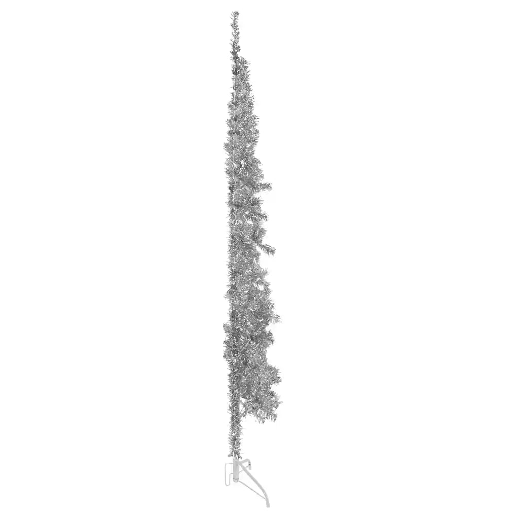 Albero Natale Artificiale Sottile a Metà Supporto Argento 240cm 344598