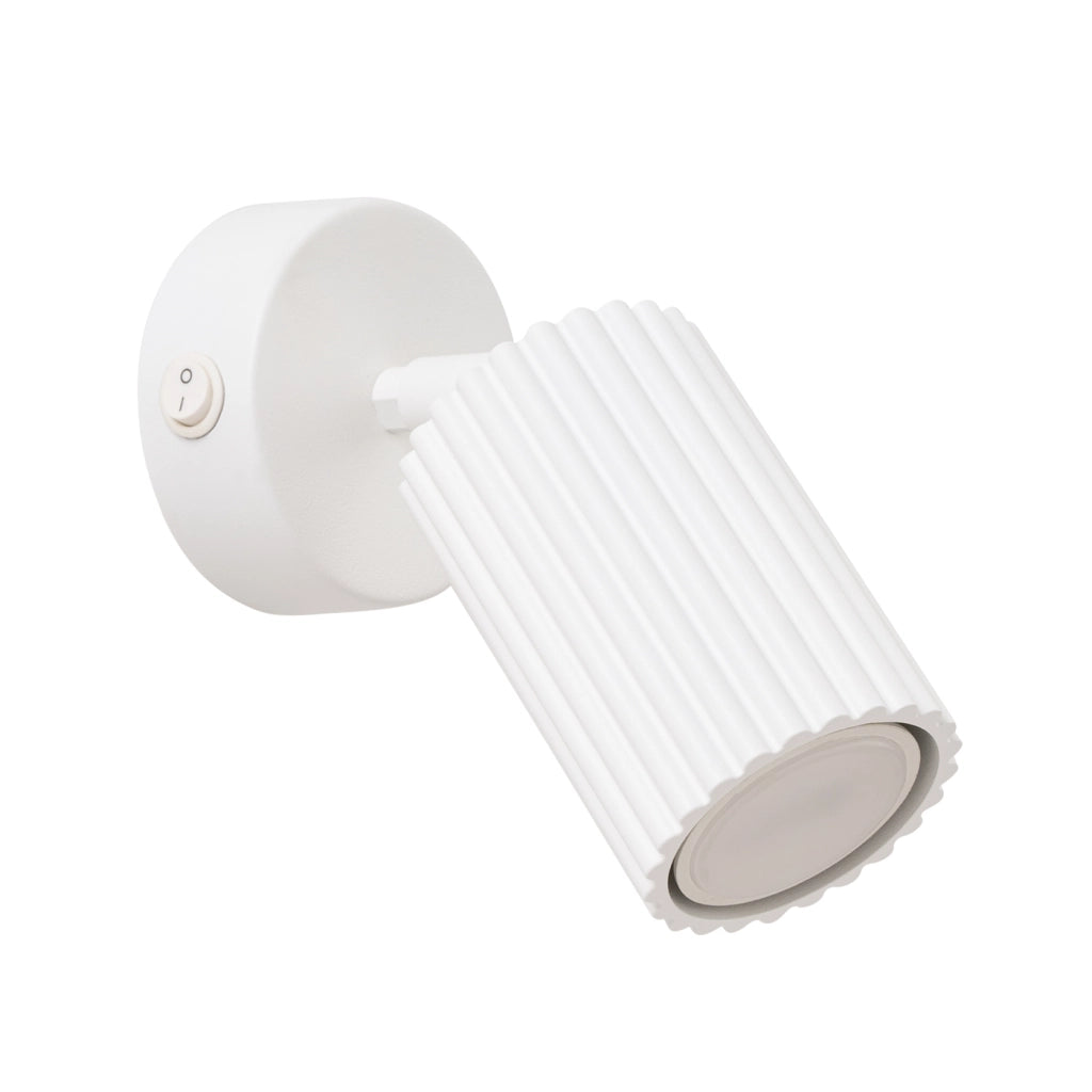 Lampada da parete KARBON bianca con interruttore