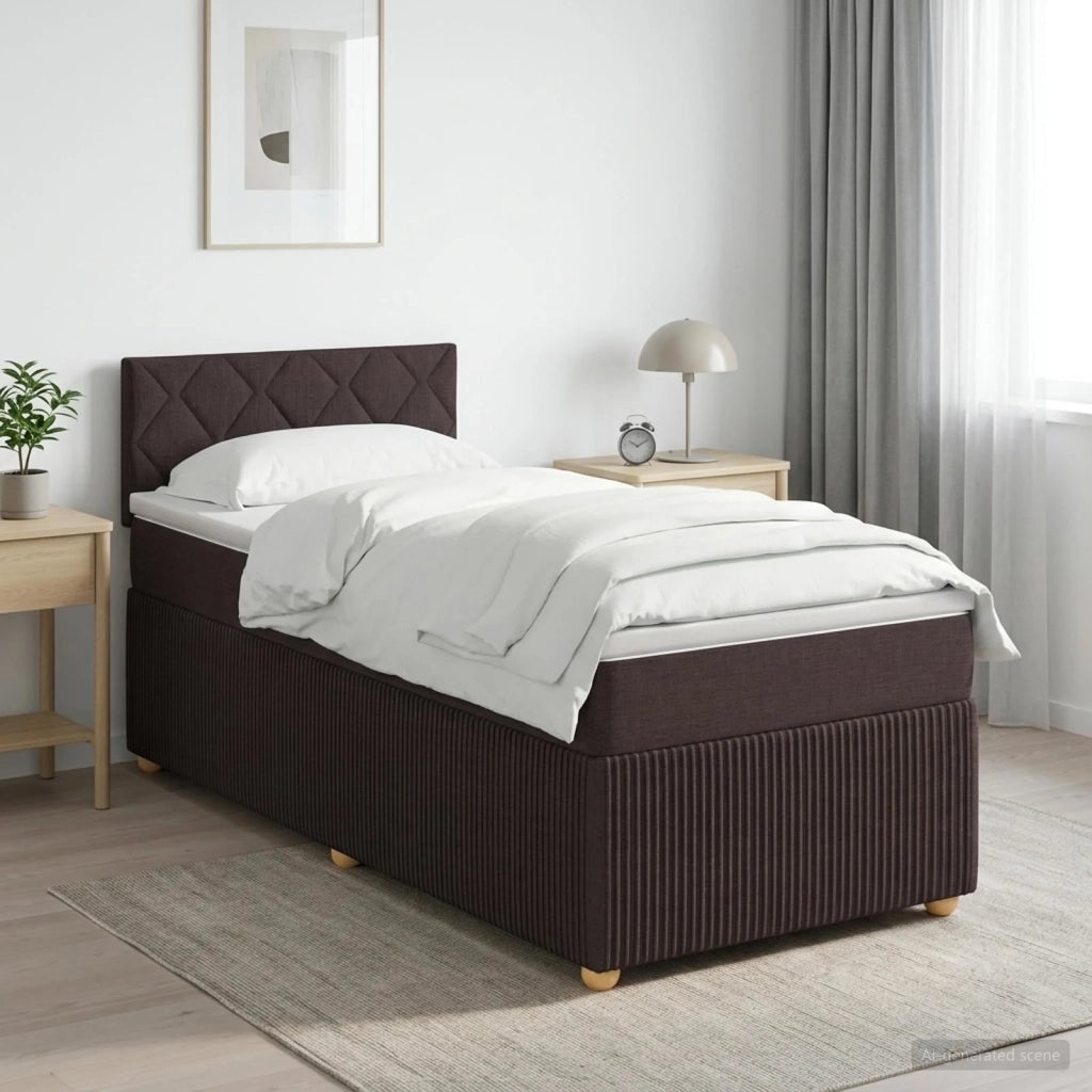 Letto box spring con materasso Marrone Scuro 80 x 200 cm 3451345