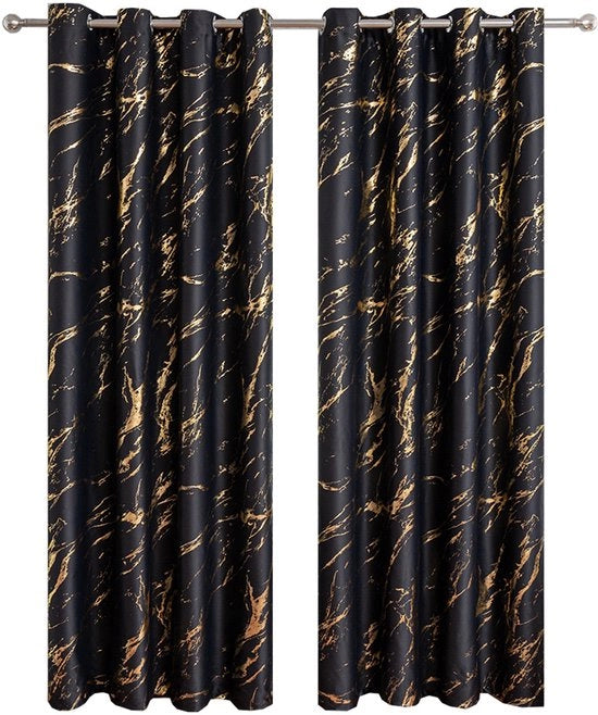 Verdistera blindate con due pannelli e stampo marmo dorato, anelli, adatte per zonterapia in soggiorno - 100 cm x 130 cm