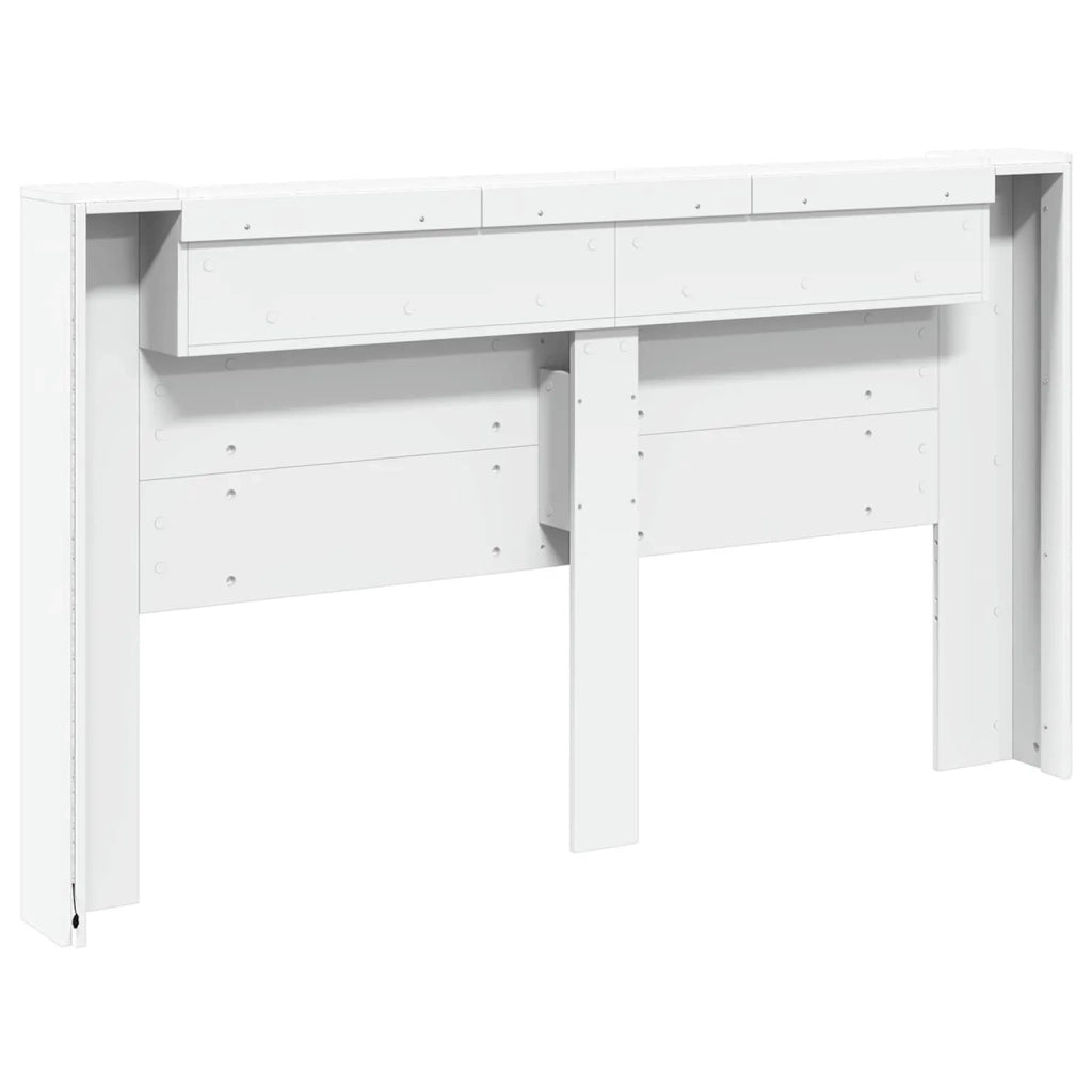 Testiera letto con mobile e LED Bianco 180 x 16,5 x 103,5 cm 8006544