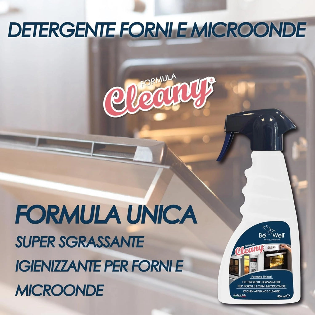 CLEANY Detergente Sgrassante Spray per Forni e Microonde, Formula Professionale, 500 ml, Made in Italy